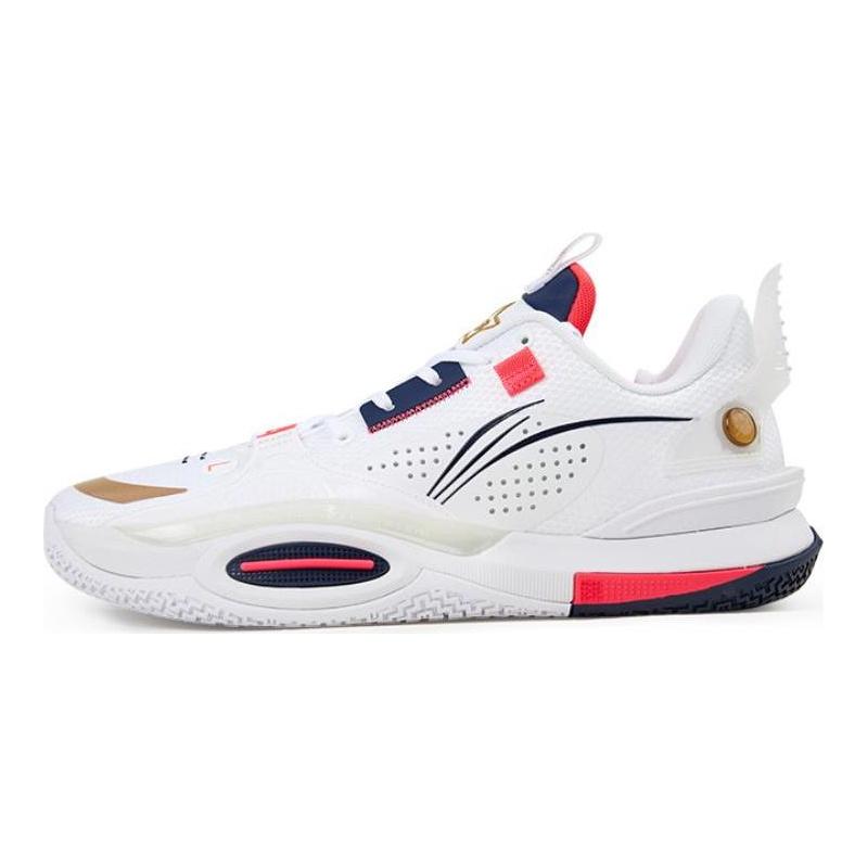 Li Ning All City 10 Basketball Shoes Men's Low Top White/Red/Blue ABAS009-24