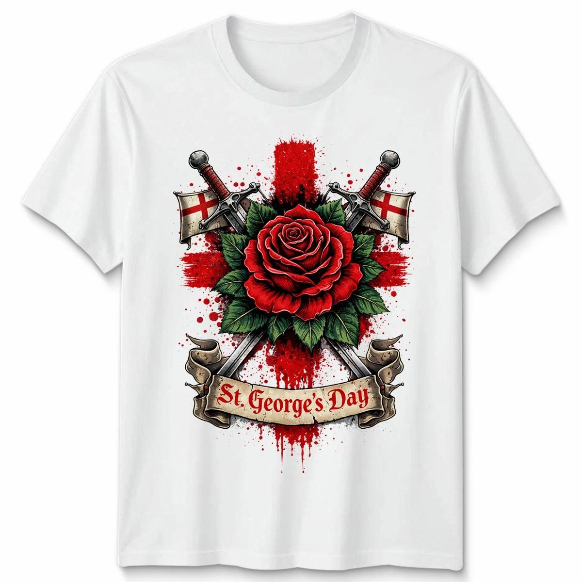 St Georges Day Costume Idea English Flag Rose Unisex TTshirt S