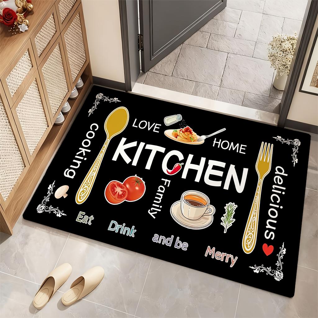 1pcs Set Of Kitchenware, Egg Beater, Knife And Fork Kitchen MATS, Easy To Clean, Suitable for Bedroom, Living Room, Dining Room Carpets, Kitchen