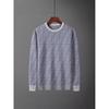 European Autumn/Winter Men's Letter Jacquard Knit Round Neck Sweater - Trendy Casual Long Sleeve