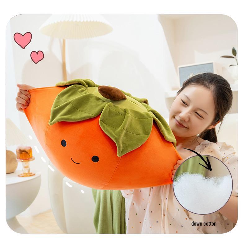 Good Luck Persimmon Plush Toy & Cushion - Perfect Peanut Doll for Wedding Decor