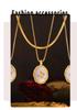 Brand French Retro Mother-of-Pearl Zircon Inlaid Copper Pendant with 18k Gold Plated Titanium Steel Chain