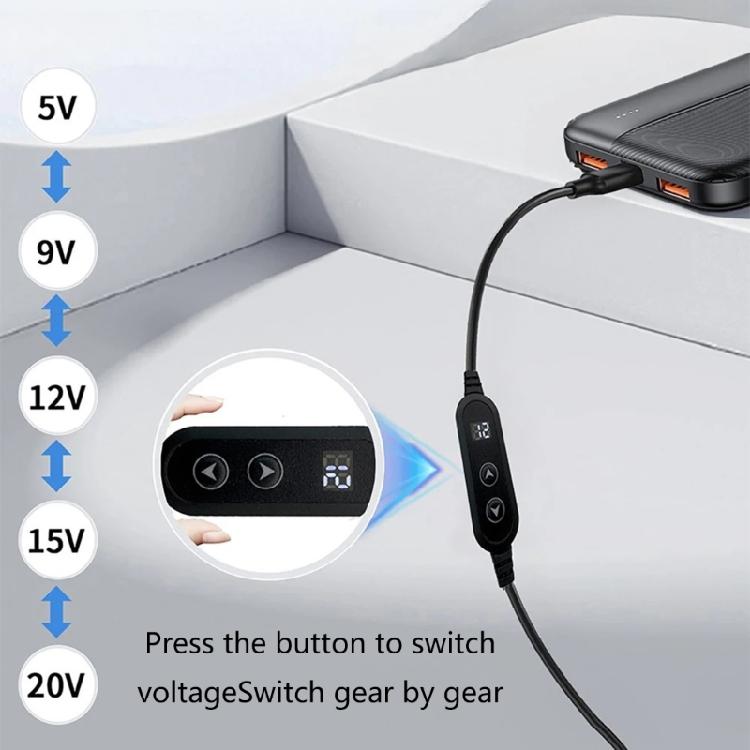 USB C to DC5521 Adapter Cable Charging Cord with 8 Adapter Plugs Optional Supports 5V to 20V for Laptops and More