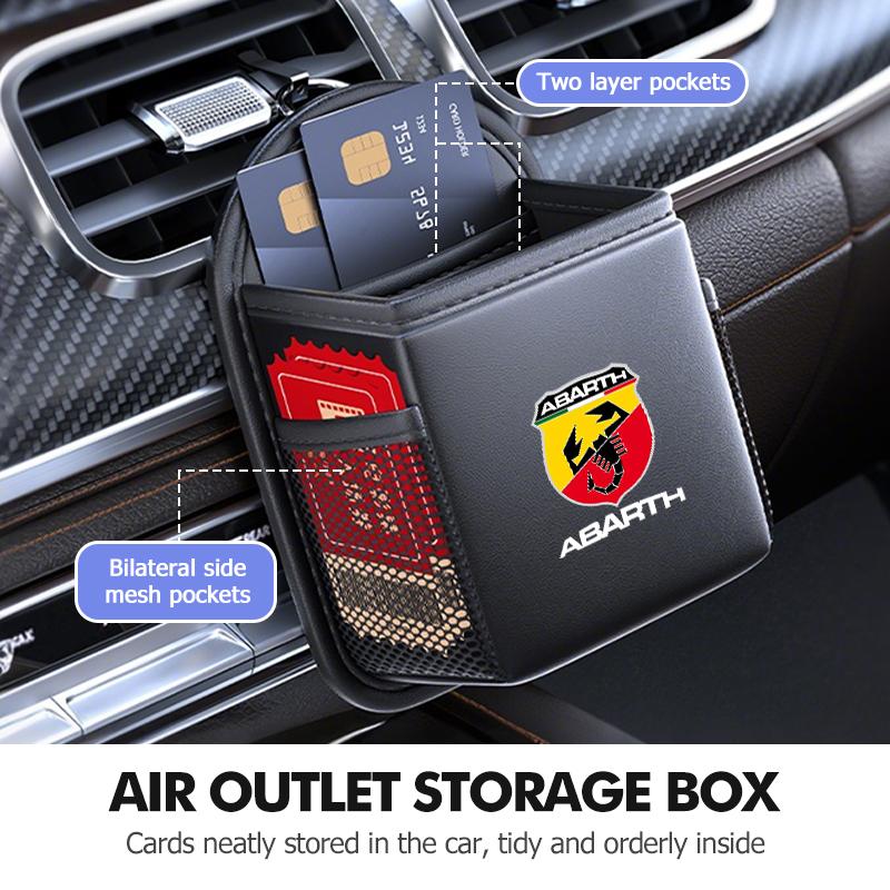 Car Phone Key Sunglasses Vent Dashboard Hanging Organizer Box For Abarth FIAT 500 Ducato Stilo Palio UNO Astra Bravo Tipo H4