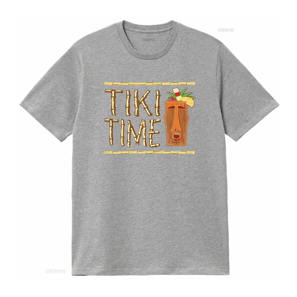 Retro Tiki Bar Design T Shirt vintage Washed Stylish designer clothes Stretched homme Unisex Casual Top For Everyday Wear