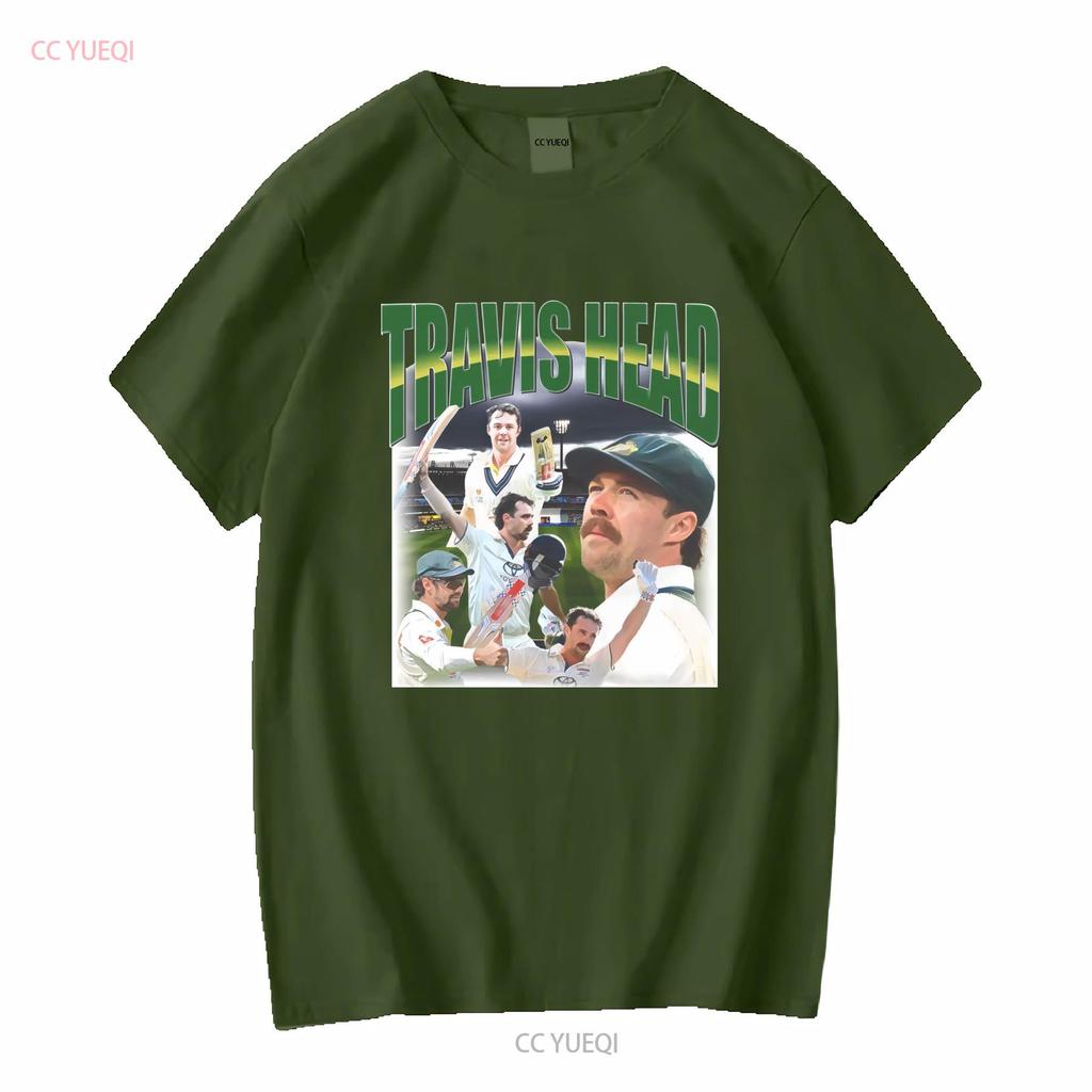 Travis Head Australian Cricket T Shirt Long or Short Sleeves Vintage Washed Comfortable Stretched Soft Casual Versatile