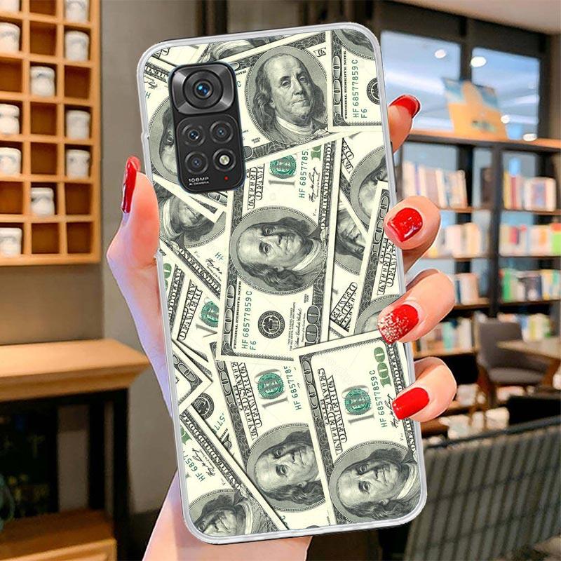 Banknote Dollar Cash Money Cover Phone Case For Xiaomi Redmi Note 15 14 13 12 11 10 Pro Plus 14S 12S 11S 11T 11E 10S Soft Fundas