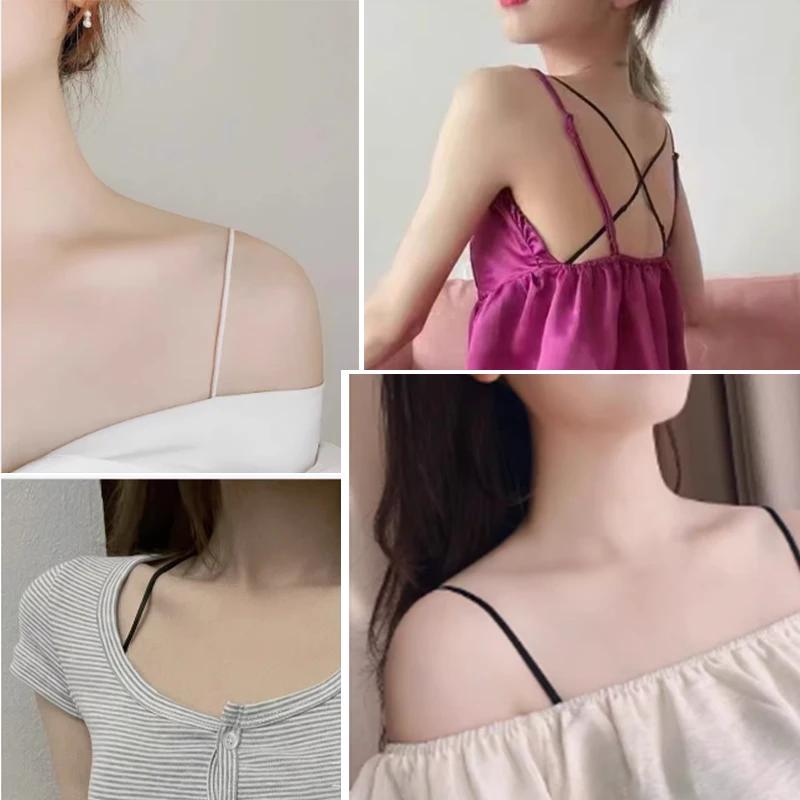 New 5mm Portable Elastic Nylon Bra Straps Women Thin Spaghetti Strap Underwear Accessories Invisible Shoulder Non-slip Bra Strap