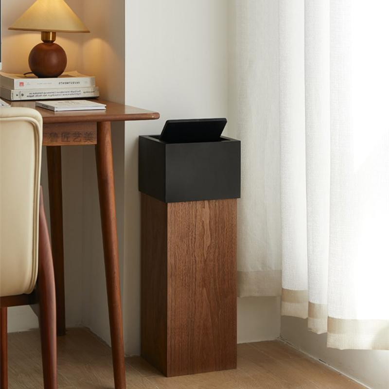 Nordic Waste Bins Modern Living Room Waste Bins Luxury Bathroom Large Capacity Trash Can Wood Household Items Trash Can Baskets