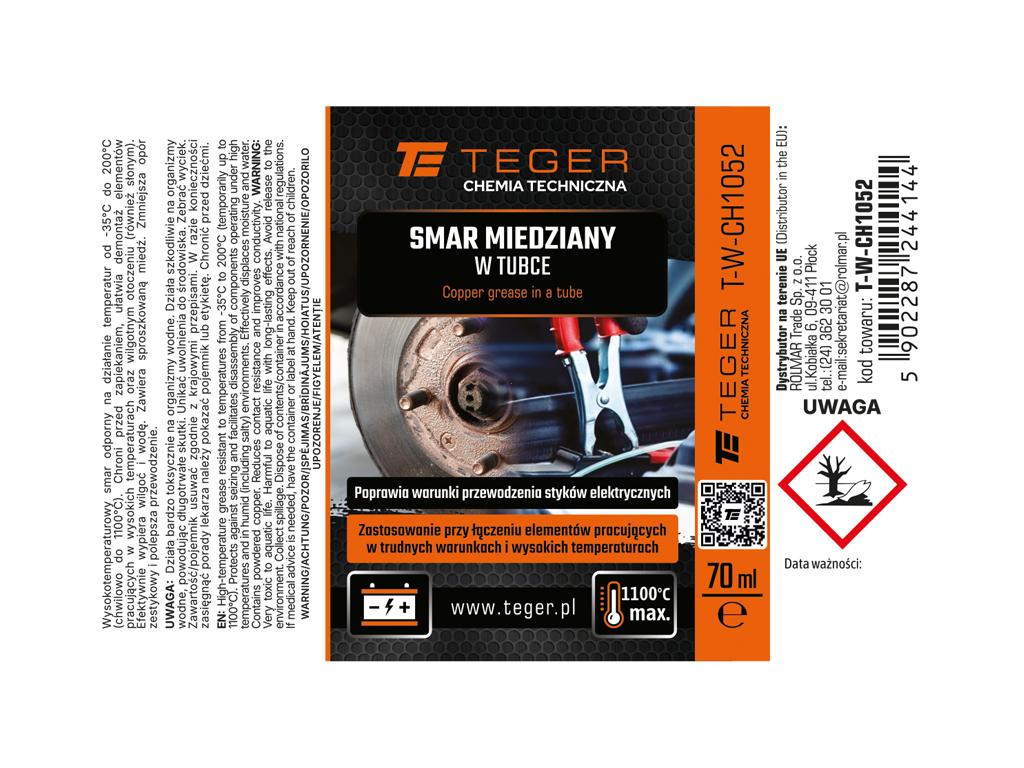 Copper grease in a tube, 70 , Teger