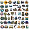 Non-Toxic 50Pcs Waterproof Outdoor Stickers Set For Luggage Bike Car Forest Camping Hiking Travel Scenery Decals Graffiti Sticker Toys