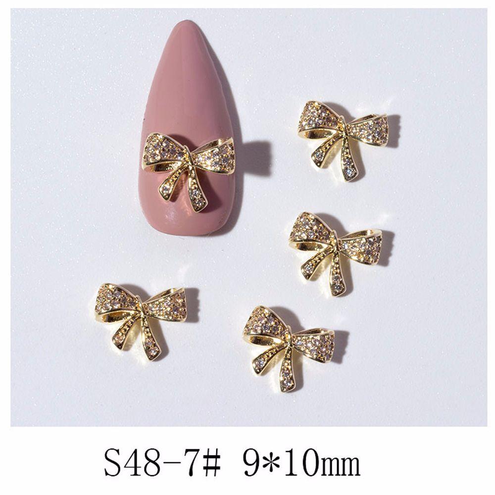 Pearl Crystal Butterfly Nail Jewelry Bow Nail Rhinestones Manicure Tools DIY Nail Art Decorations