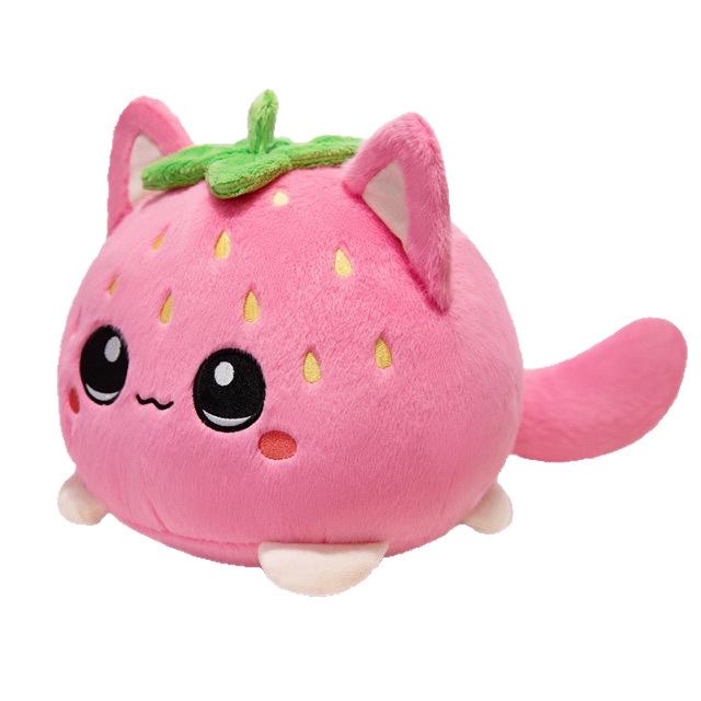 Entzückendes Erdbeer-Kätzchen Plüschtier & Schlüsselanhänger für Mädchen