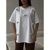 Western Style Versitile Fashion Round Neck Short Sleeve T-shirt Loose Slimming Bow Print Top Loose T-shirt