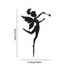 DDPNKL Enchanting Metal Fairy Garden Stake - Whimsical Ballet Dancer Silhouette with Floral Accents, Easy Ground Installation