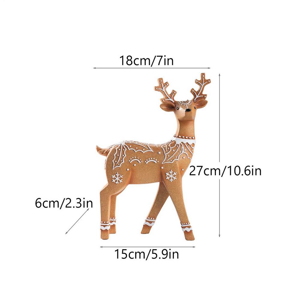 Christmas Deer Figurines Glitter Elk Statue Resin Deer Christmas Decor For Living Room Bedroom Photo Prop Home Nursery Bookshelf