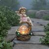 Sunlight Fairy Statue LED Lights Celestial Ornamental Resin Angel Ornament for Yard,