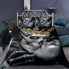 3D Digital Printing Quilt Set Three-Piece Skull Thickened
