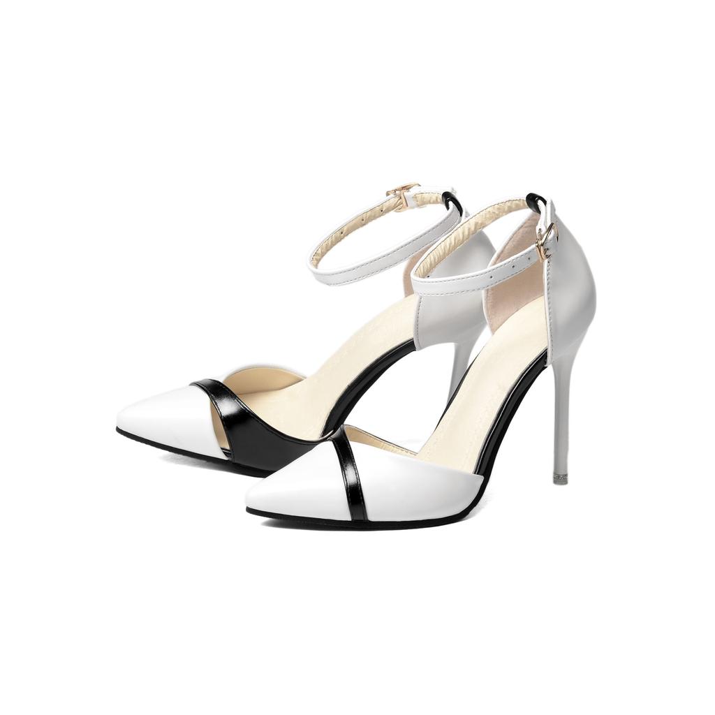 q44Women Shoes Pointed Toe Pumps Patent Leather Dress Shoes High Heels Boat Shoes Wedding Shoes Zapatos Mujer Fight color