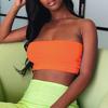 Off Shoulder Sleeveless Exposed Navel Tube Top Summer Sexy Chest Wrap Crop Top Female Clothing