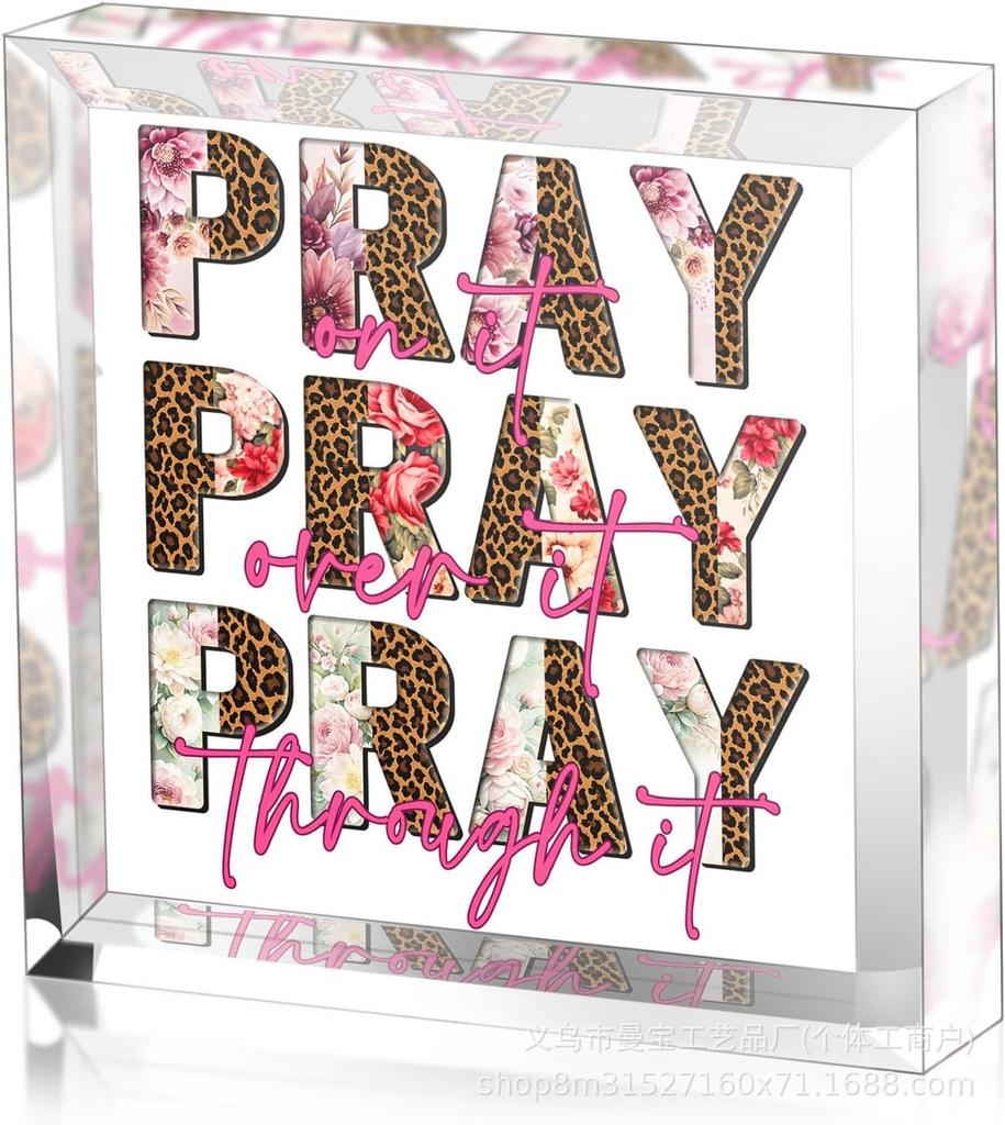 Pray More Worry Less Decoration Cute Gift Butterfly Crafts Flower Study Desk Ornaments Home Decoration Accessories Home Decor