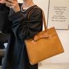 Borsa Tote in Velluto di Grande Capacità da Donna, Borsa a Spalla Premium Retrò con Texture ad Arco per Pendolari