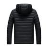 Men's Plus Size Multicolor Lightweight Cotton-Padded Winter Jacket with Detachable Hood