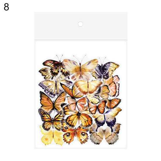 40Pcs/Bag Nice-looking Scrapbooking Sticker Smooth Surface Colorful Butterfly Pattern Waterproof Window Decal for Children