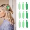 30PCS Leaf Shape Hair Duck Clips Creaseless Hair Barrettes Hairdressing Styling Accessories for Makeup Green