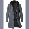 Luxury Business Casual Two-piece Illusion Padded Hooded Woolen Overcoat Autumn/winter High-end Men's Fleece Jacket