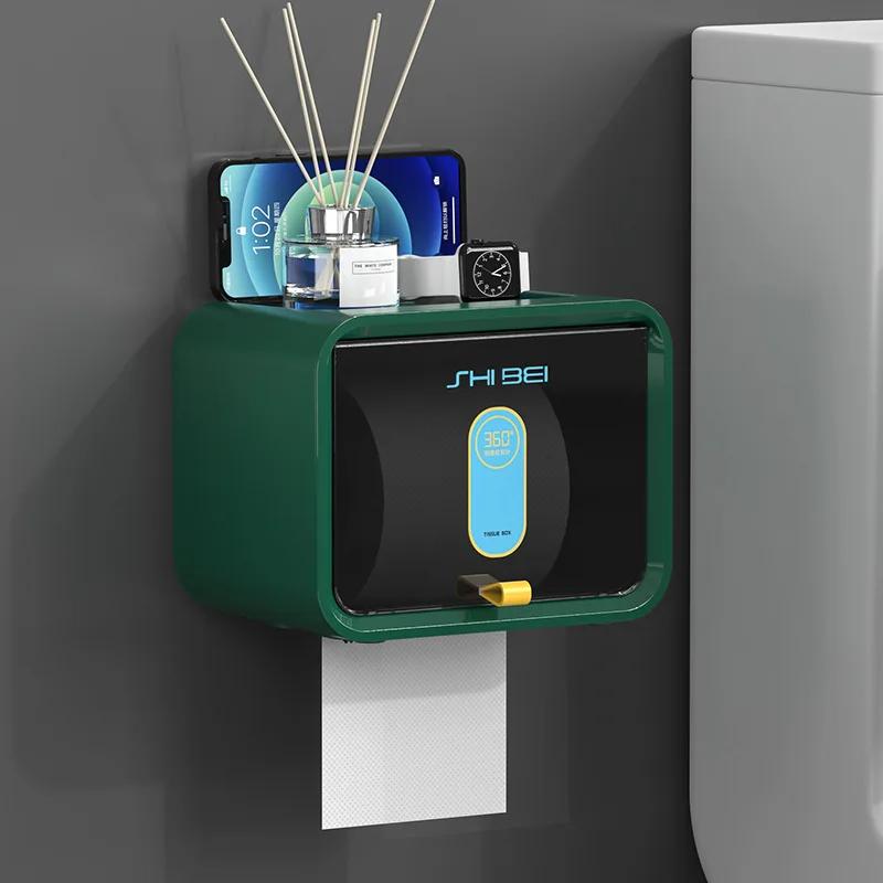 Paper Towel Dispenser Toilet Paper Holder Waterproof Tissue Box Wall Mount Storage Shelf Rack Paper Storage Box Bathroom Product