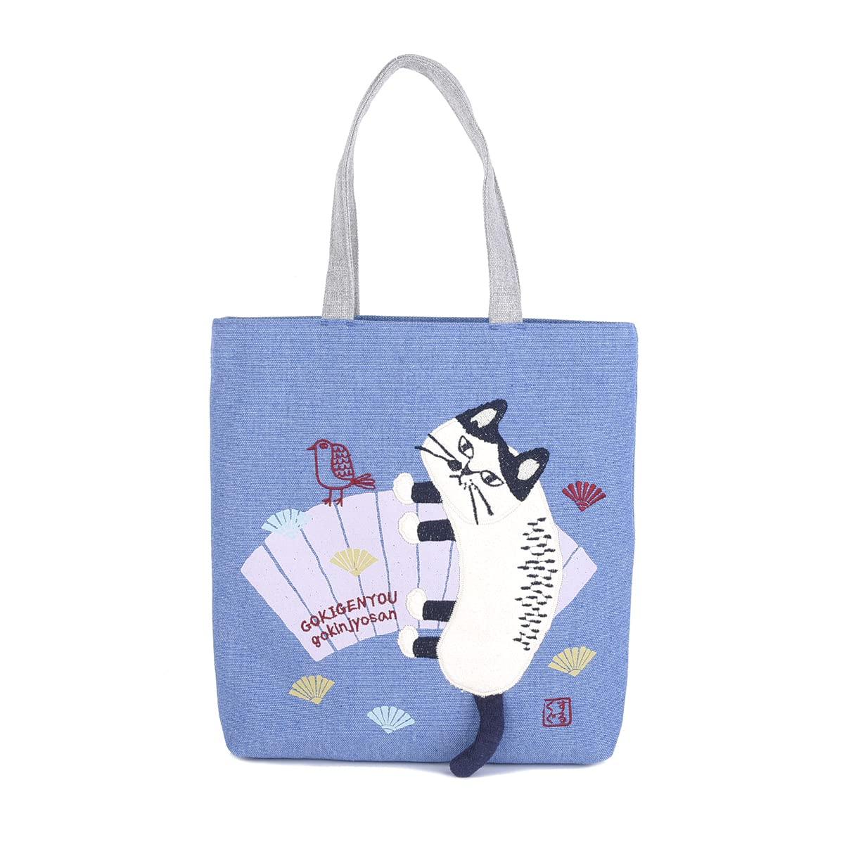 

[Kusuguru Japan] Сумка-тоут, японский узор, синяя