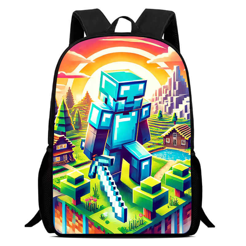 Minecraft Printed Backpack Children'S Elementary School Bag