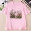 Skeleton Dancing Wildflower Tshirt Unisex Botanical Floral Cottagecore Nature Lover Tshirt Casual Round Neck Short Sleeve Tees