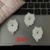 3pcs Cute White Bear Hair Clips for Women & s - Adorable Fluffy Design with Black Eyes,