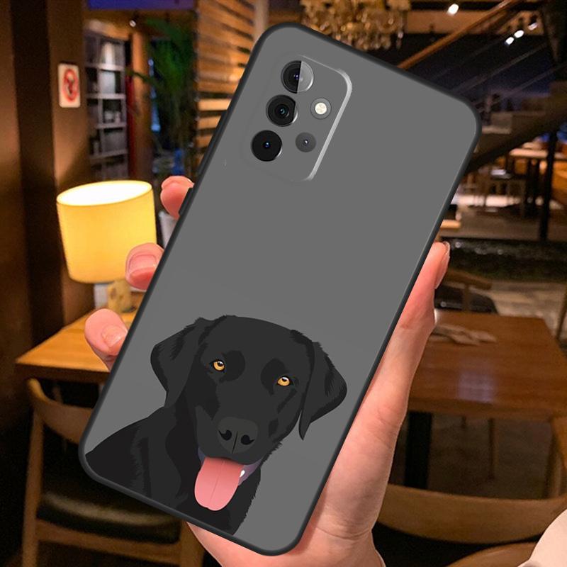 Black Labrador Dog Case For Samsung Galaxy A26 A16 A06 A55 A35 A15 A32 A12 A22 A52 A54 A34 A14 A56 A36 A13 A53
