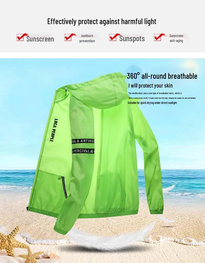 Men's Lightweight Ice Silk Sun Protection Jacket - Breathable, Trendy, Loose-Fit for Outdoor Activities & Fishing