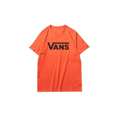 Vans Classic Logo Print Short Sleeve T-Shirt Unisex Tops Orange VN0A4MM6TDY