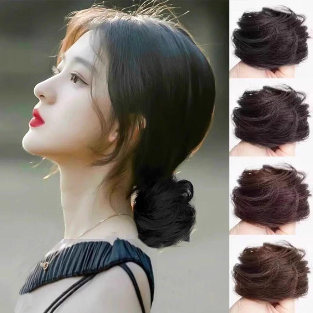 Fluffy Invisible Seamless Bun High Temperature Silk Hair Decoration New Hair Tie  Girls