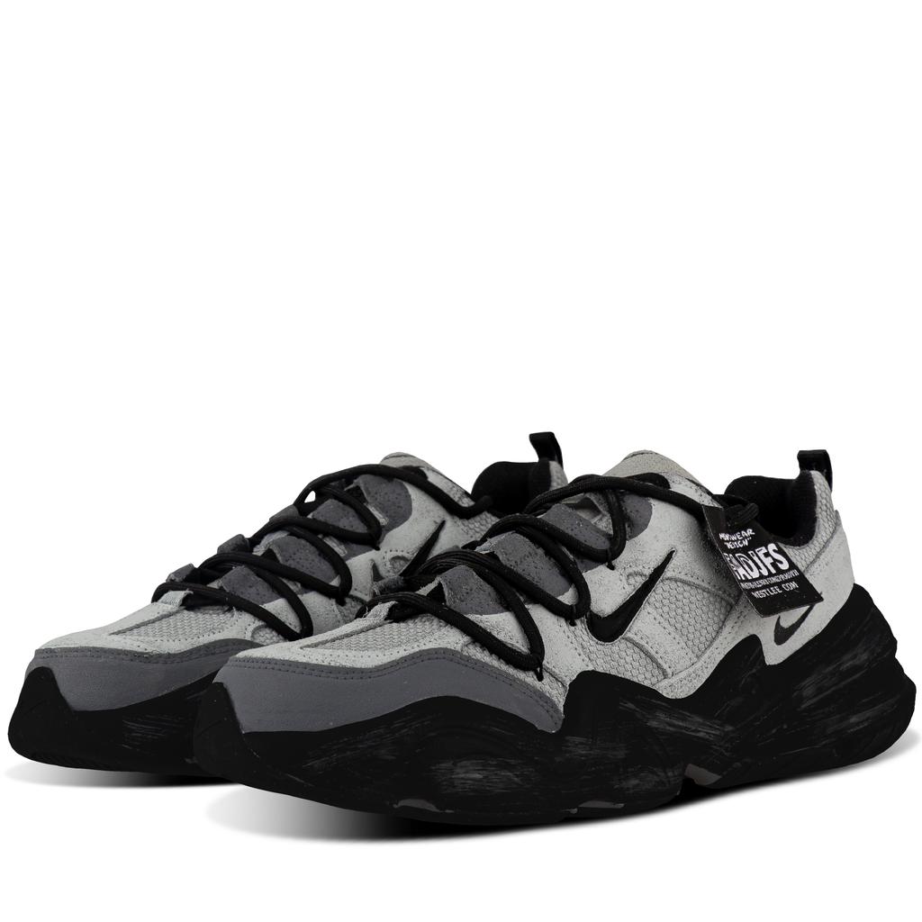 Nike Tech Hera Suede Cushioning Abrasion Resistant Breathable Support Low Top Casual Shoes Unisex Black Gray FJ9532-101(Team1559-)