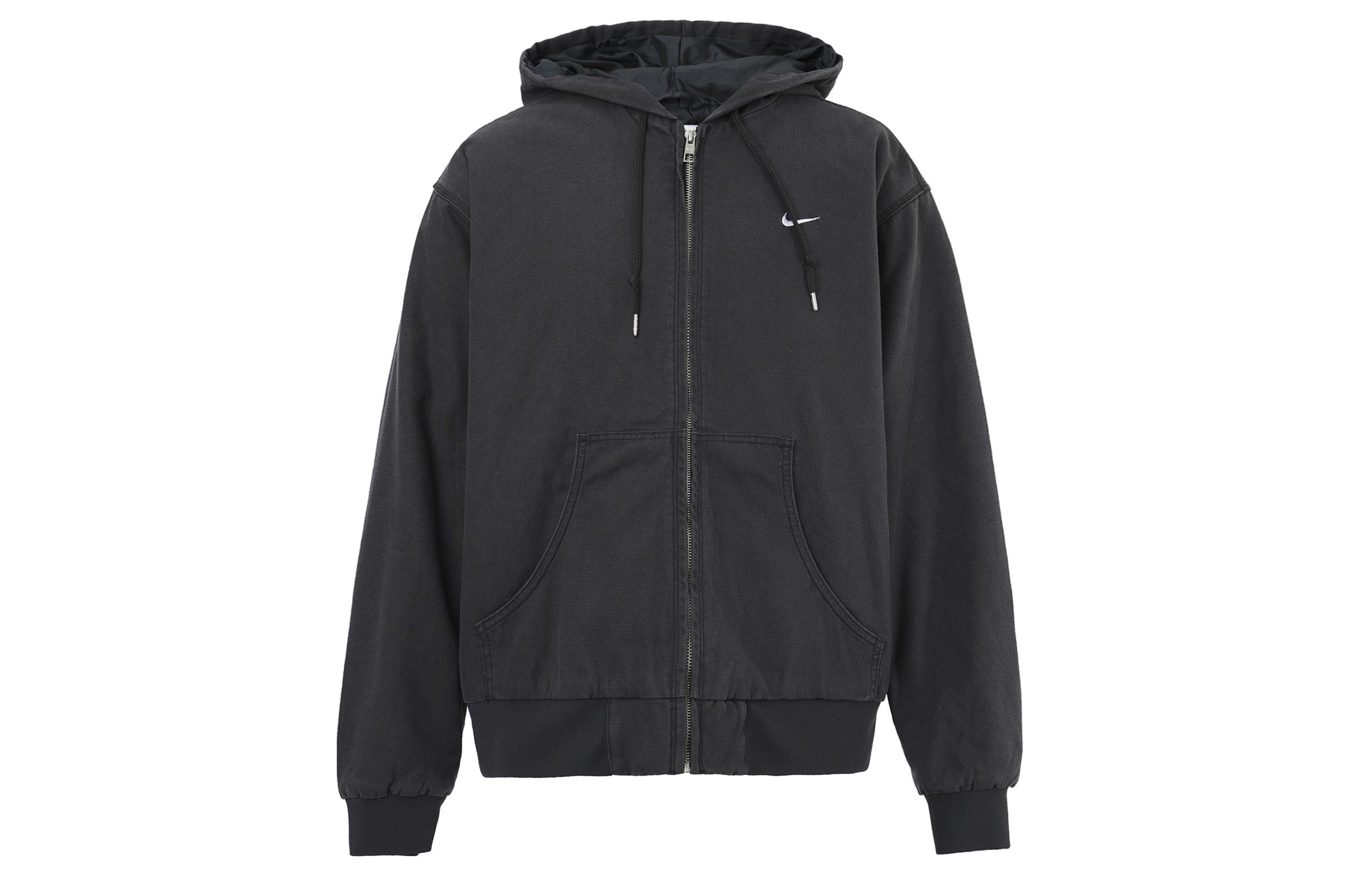 Nike Logo Print Zip-Up Hooded Jacket Black DQ5173-045 XS