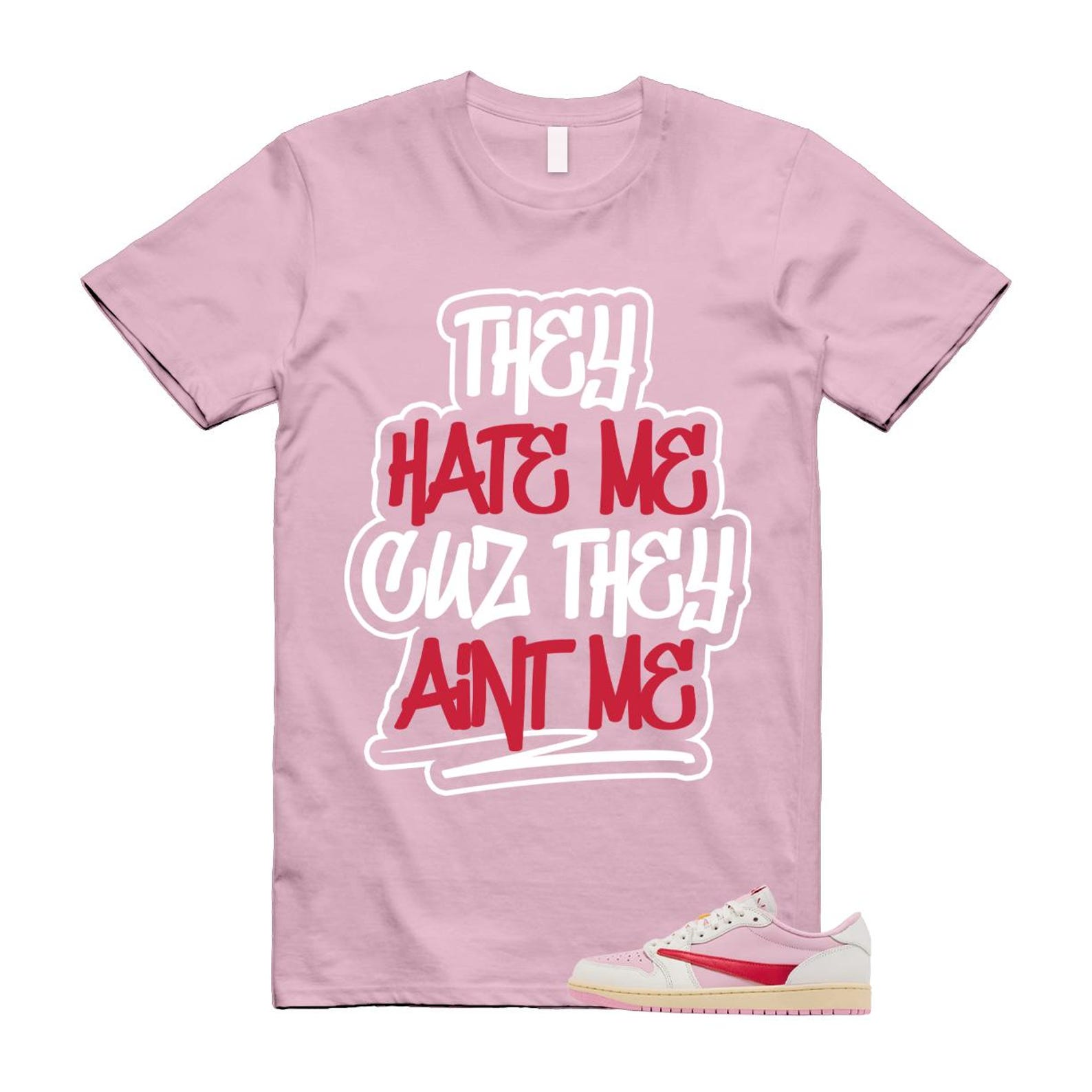 1 Tropical Pink Shy Muslin Travis Sail Retro Low OG T Shirt Match AINT ME XL