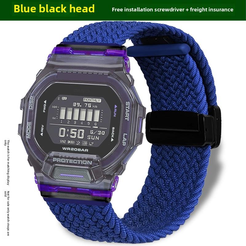 8 Colors Scalable Watchband Magnetic Metal Buckle For Casio G-shock 3506 GBD-200SM GBD-200 Cat Nylon Canvas Watch Strap Men Band