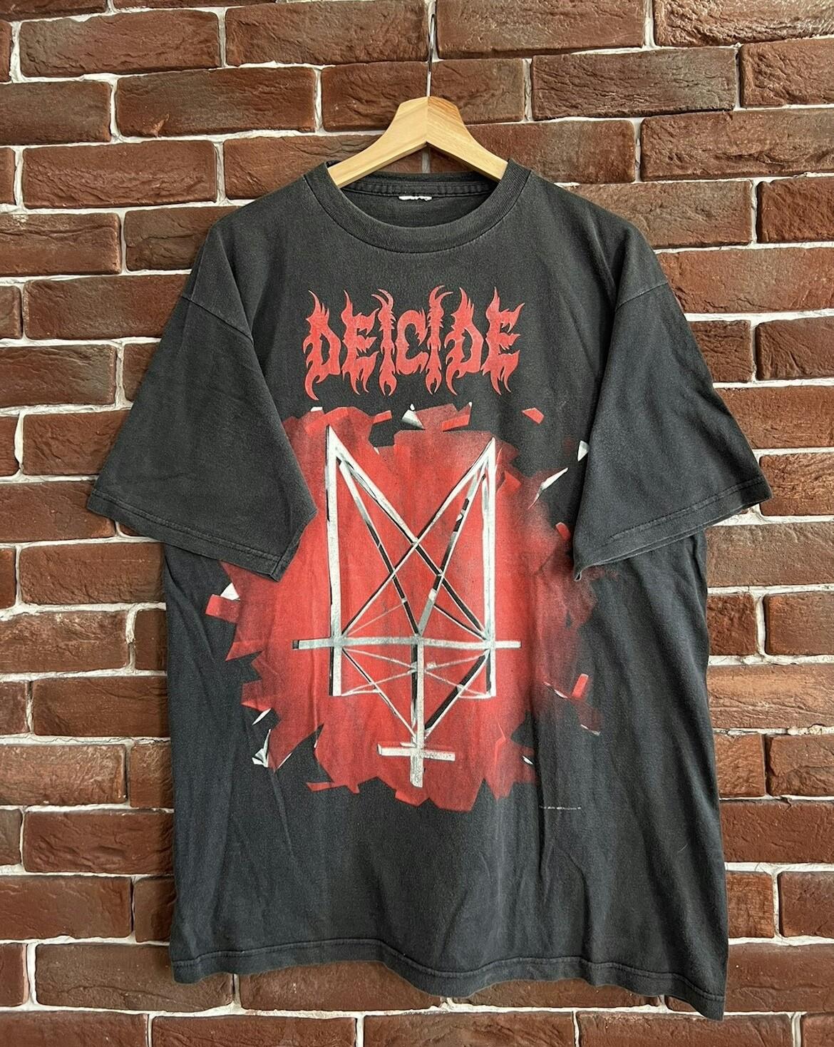 Rare Vintage 90s Deicide End Of God Death Metal Band Tee xl black Unisex T-Shirt XXL