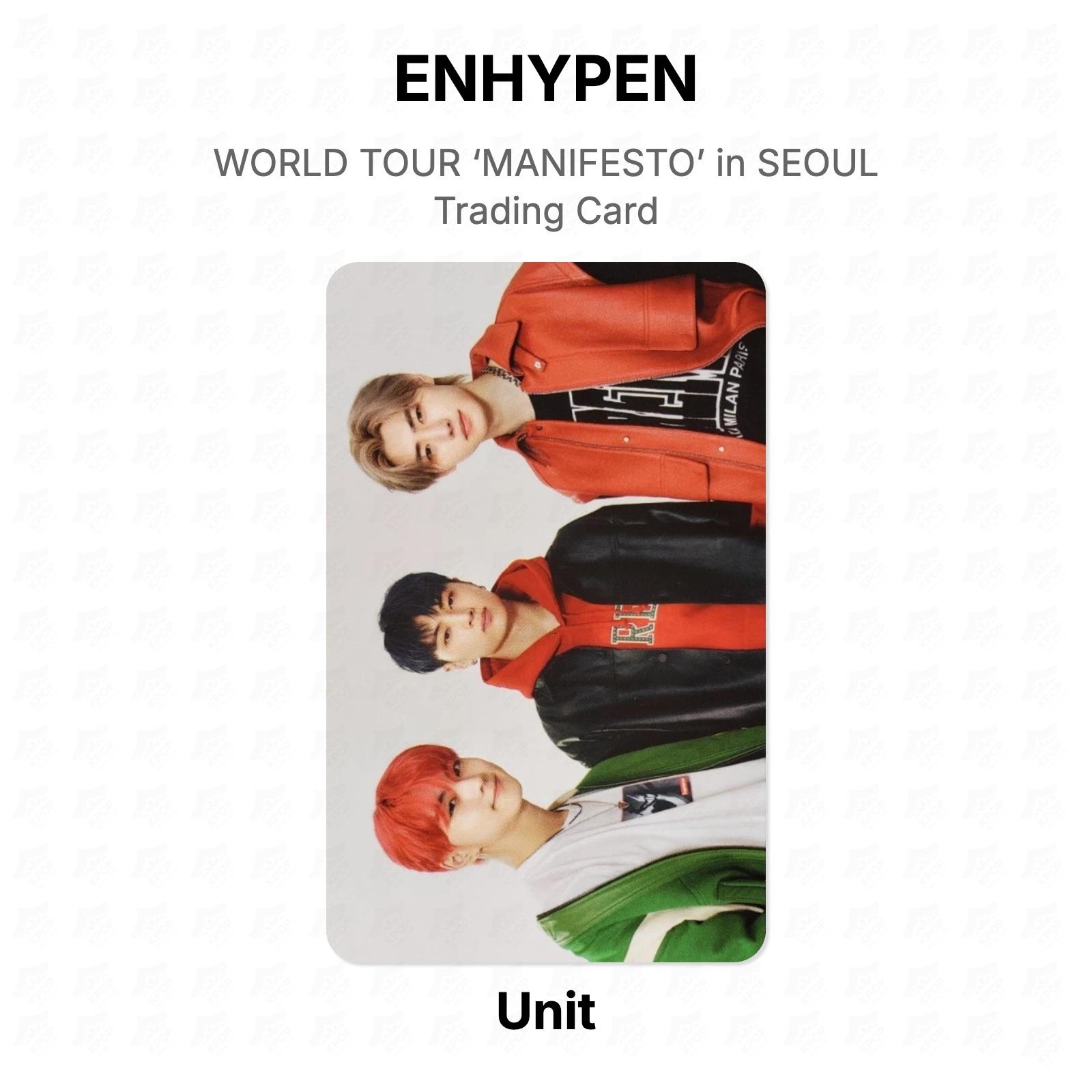 ENHYPEN WORLD TOUR ‘MANIFESTO’ in SEOUL Trading Card Official Photocard Unit 08