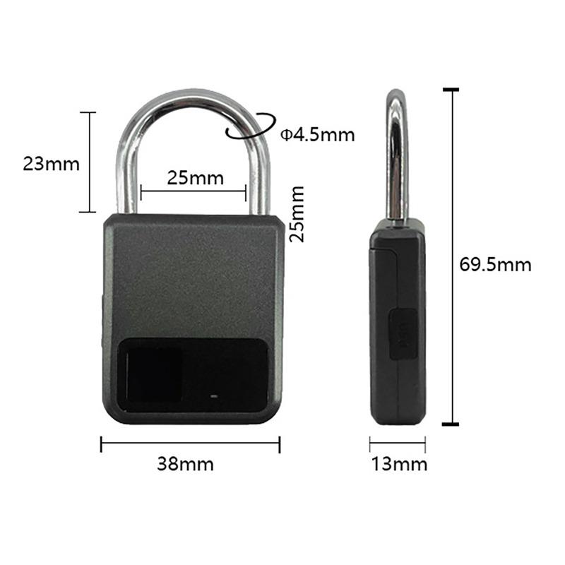 Portable Anti-theft Fingerprint Smart Padlock USB Charging Waterproof Keyless Mini Electronic Locker For Bike Gym Locker Luggage