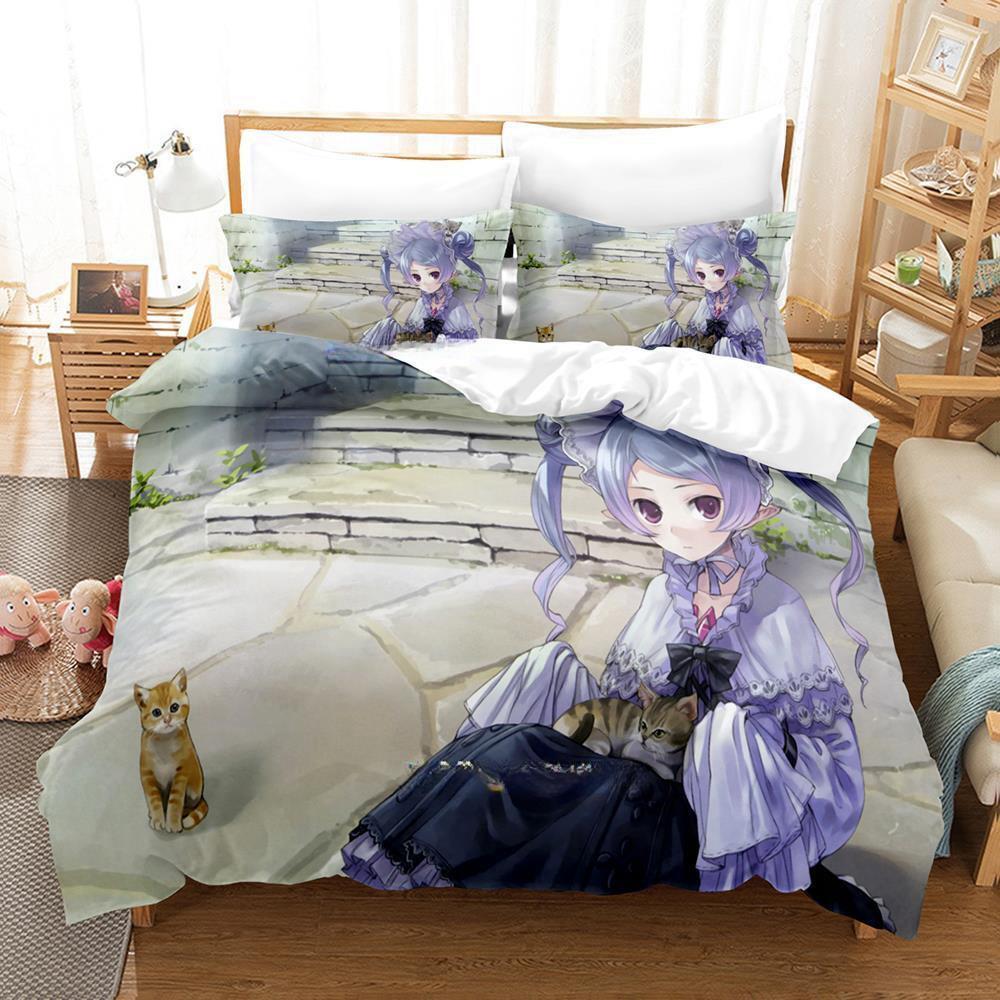Atelier Totori The Adventurer Of Arland Bedding Set Cartoon Anime three-piece Set Adult Kid Bedroom Duvet Cover Sets 3D Kawaii