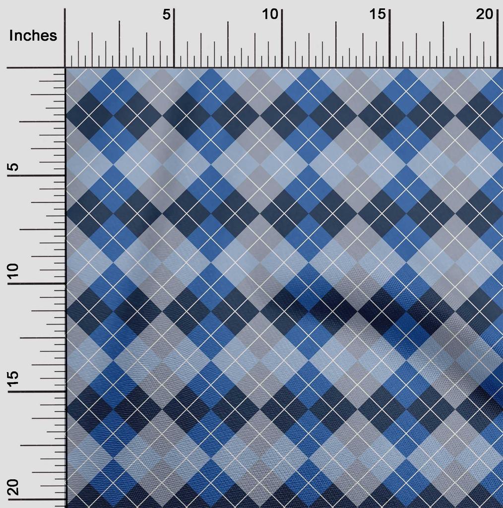 oneOone Cotton Flex Bright Red Fabric Argyle Check Dress Material Fabric Print Fabric By The Yard 40 Inches