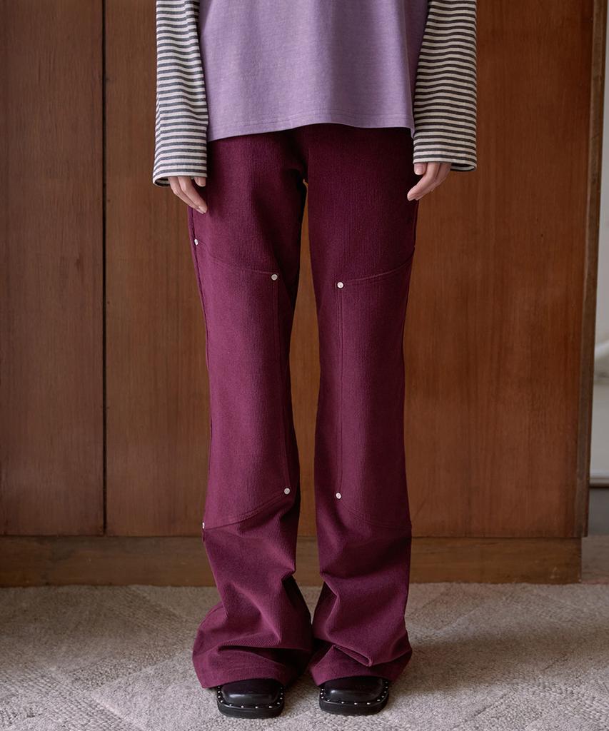 Epeueidi Corduroy Flare Pants (Burgundy)