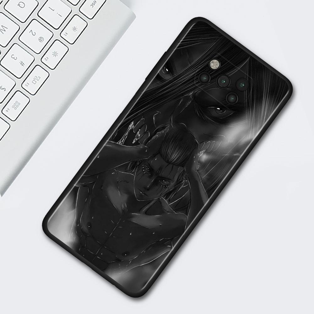 Anime Japanese Attack On Titan Case For Xiaomi Mi Poco X3 M3 Pro X4 NFC F3 GT Pocophone F1 Black TPU Soft Cover Cellphones Capa